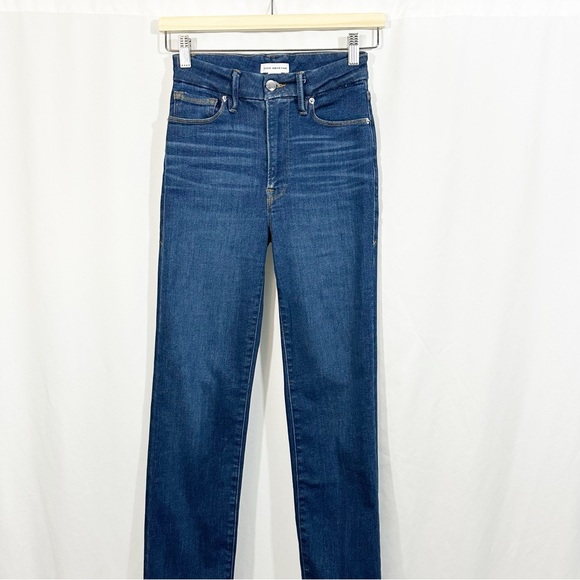 Good American Always Fits Straight Leg High Rise Jeans in Blue822 Size 00-4 - Picture 4 of 11